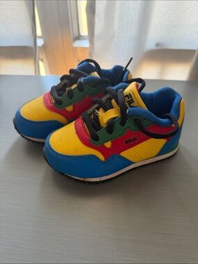 FILA Kids Colorblock Sneakers in Yellow, Blue, Red, Green